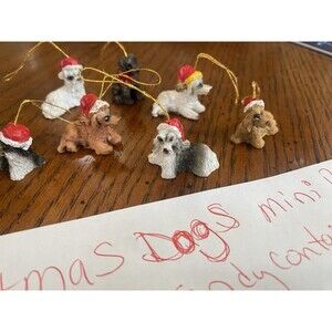 christmas dog miniatures lot of 9